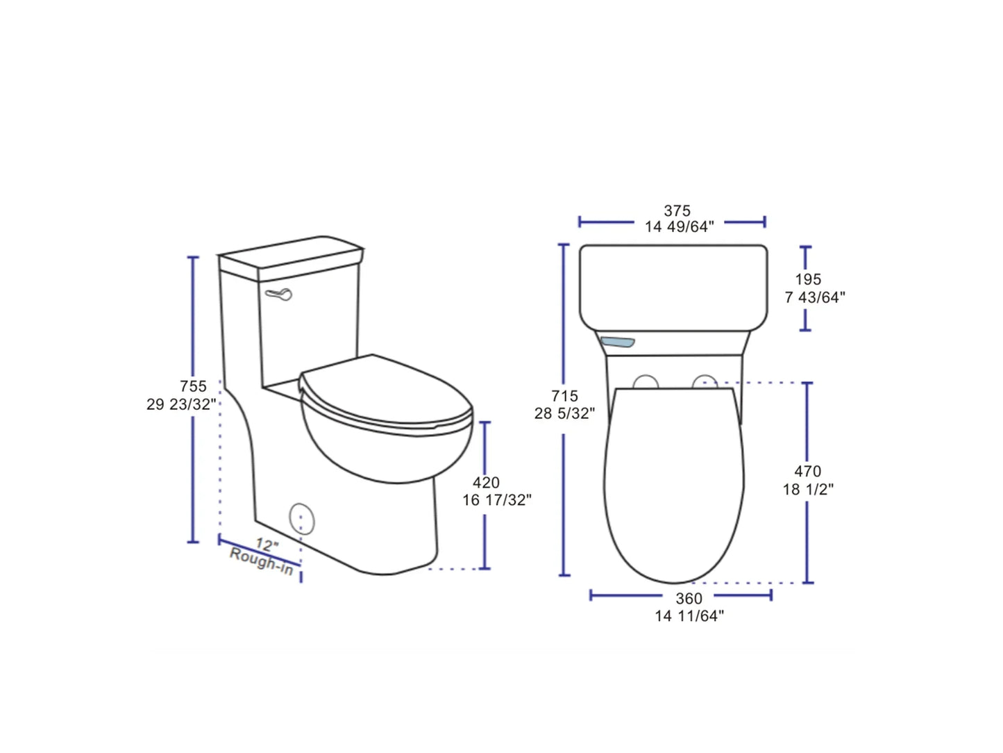 XIX Vortex Single Flush Toilet ADA