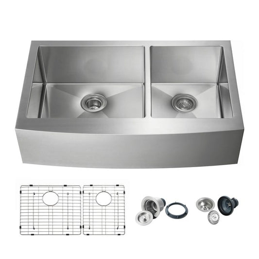 Ridgefield 36″ Farmhouse Apron Double Bowl Kitchen Sink