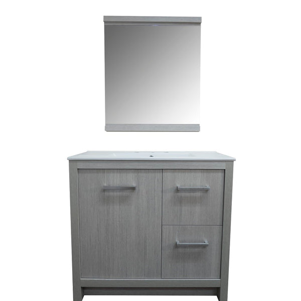 PureStyle 36 in. Gray Pine Vanity