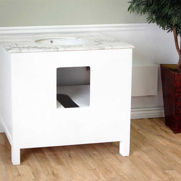 Avalon 36" Freestanding Vanity with Marble Vanity Top in White