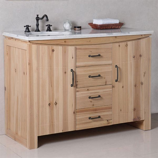 48 in. Single Sink Vanity with Natural Jazz White Top