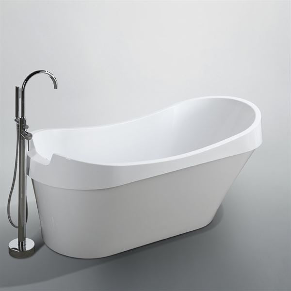 69" High-Gloss Freestanding Bathtub