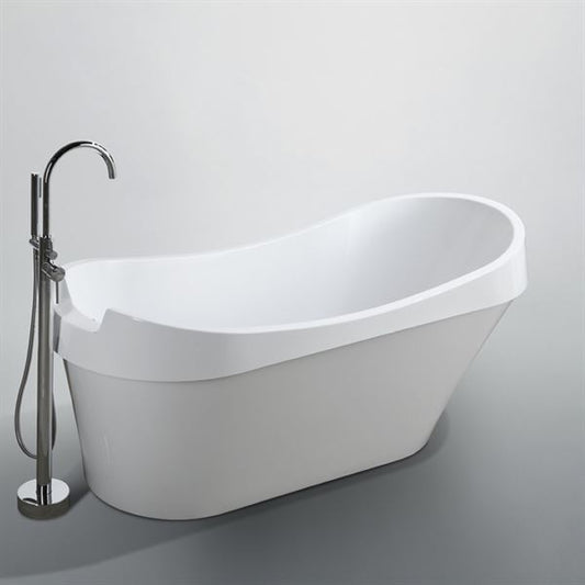 69" High-Gloss Freestanding Bathtub