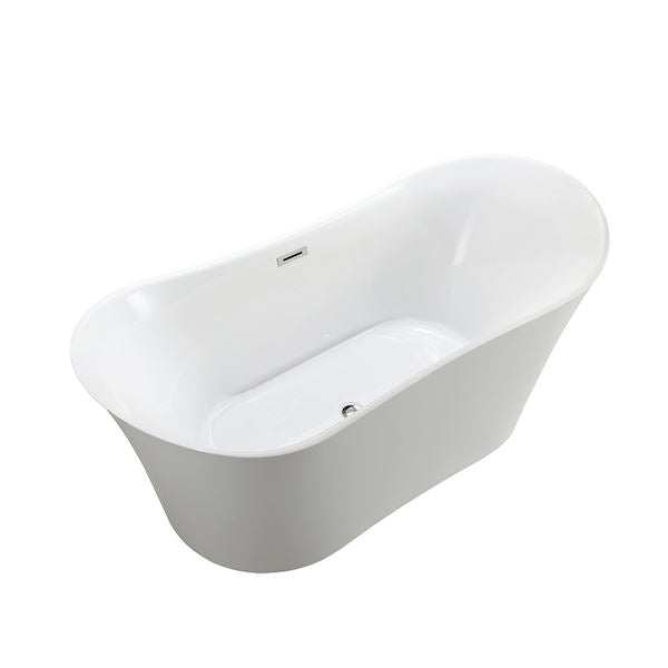 67 in. Bergamo Freestanding Bathtub in Glossy White