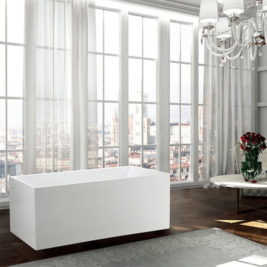 67 in. Catania  Freestanding Bathtub in Glossy White