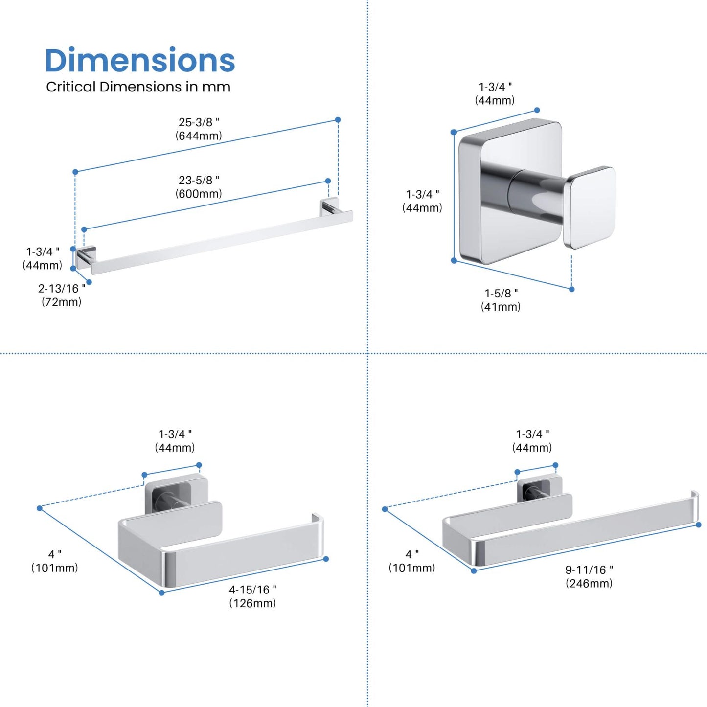 Blaze 5 Piece Bathroom Hardware Set