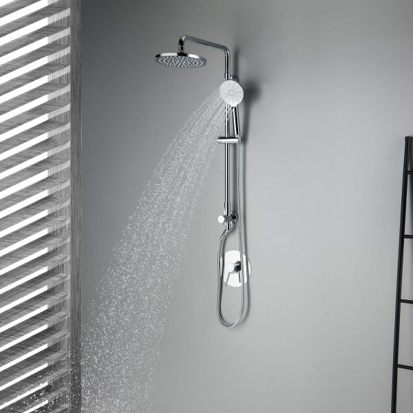 Circular Shower Column with Dual Function Shower Head