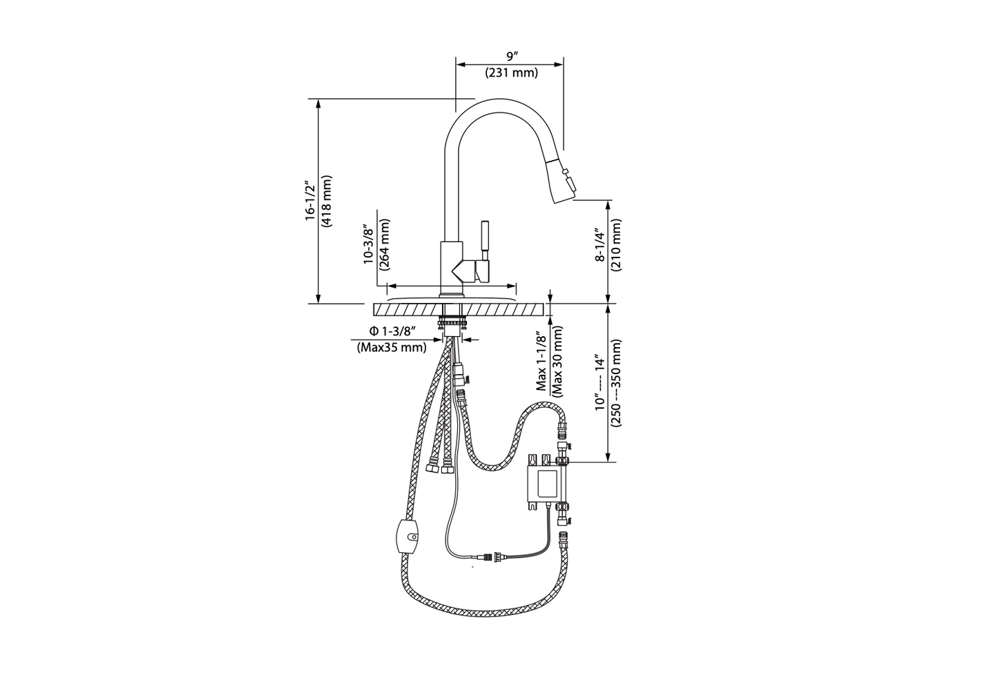 Single Handle Pull Down Kitchen Faucet With Touch Sensor