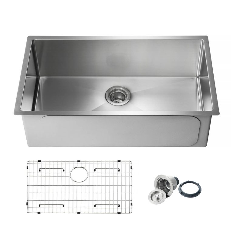 UrbanEdge 33" Undermount Single Bowl Deep Bowl Kitchen Sink