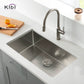 UrbanEdge 33" Undermount Single Bowl Deep Bowl Kitchen Sink