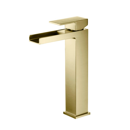 Waterfall Brass Single Handle Bathroom Vessel Sink Faucet