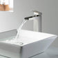 Waterfall Brass Single Handle Bathroom Vessel Sink Faucet