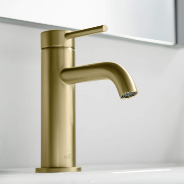 Circular Brass Single Handle Bathroom Vanity Sink Faucet