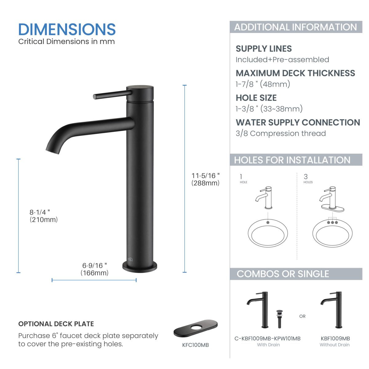 Circular Brass Single Handle Bathroom Vessel Sink Faucet