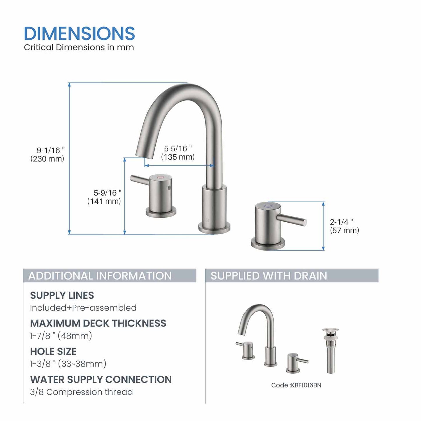 Circular 8″ Widespread Bathroom Sink Faucet