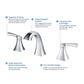 New Pyramid 8″ Wide Spread Lavatory Faucet With Drain Assembly