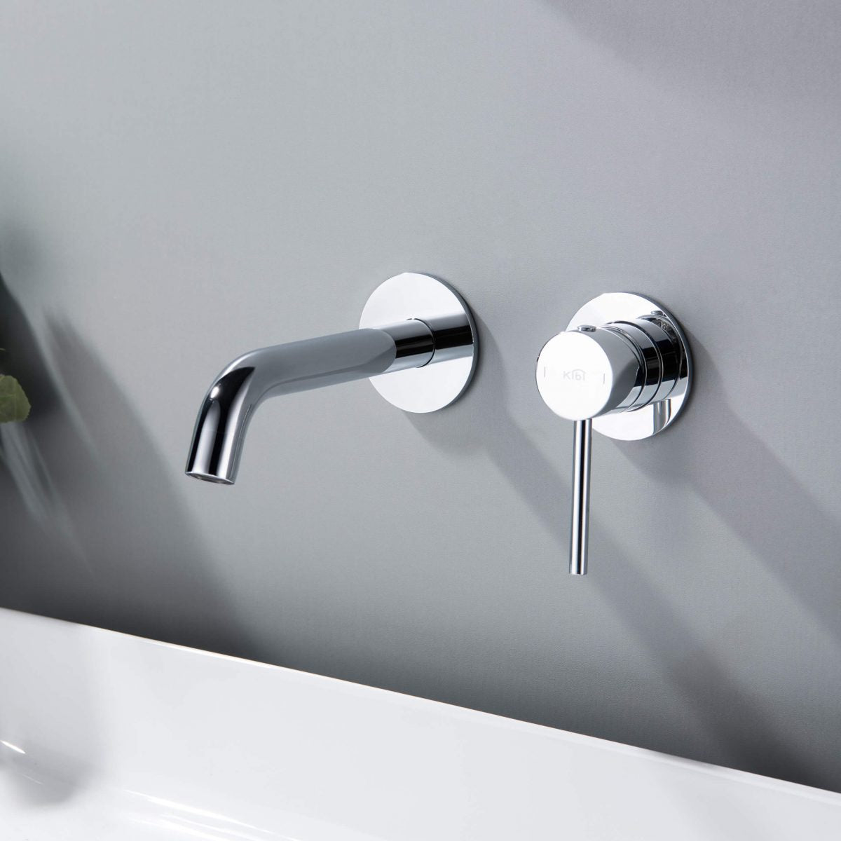 Circular Single Handle Wall Mounted Bathroom Sink Faucet