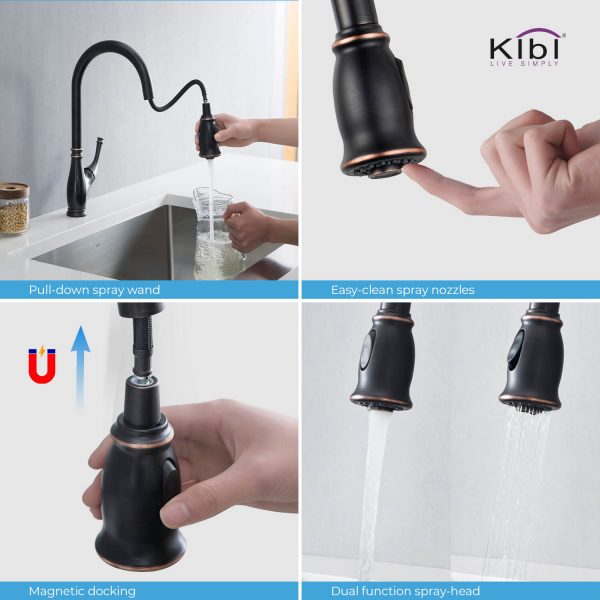 Summit Single Handle High Arc Pull Down Kitchen Faucet