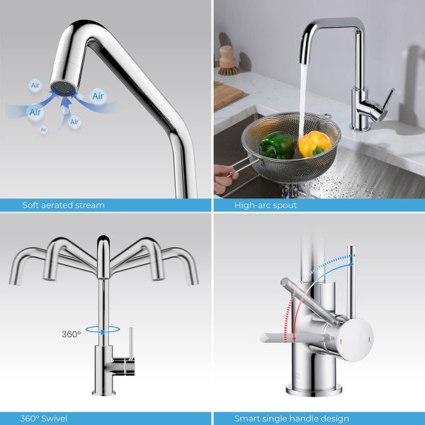 Macon Single Handle High Arc Kitchen Bar Sink Faucet