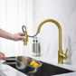 Circular Single Handle Pull Down Kitchen Faucet