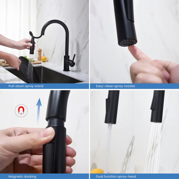 Circular Single Handle Pull Down Kitchen Faucet