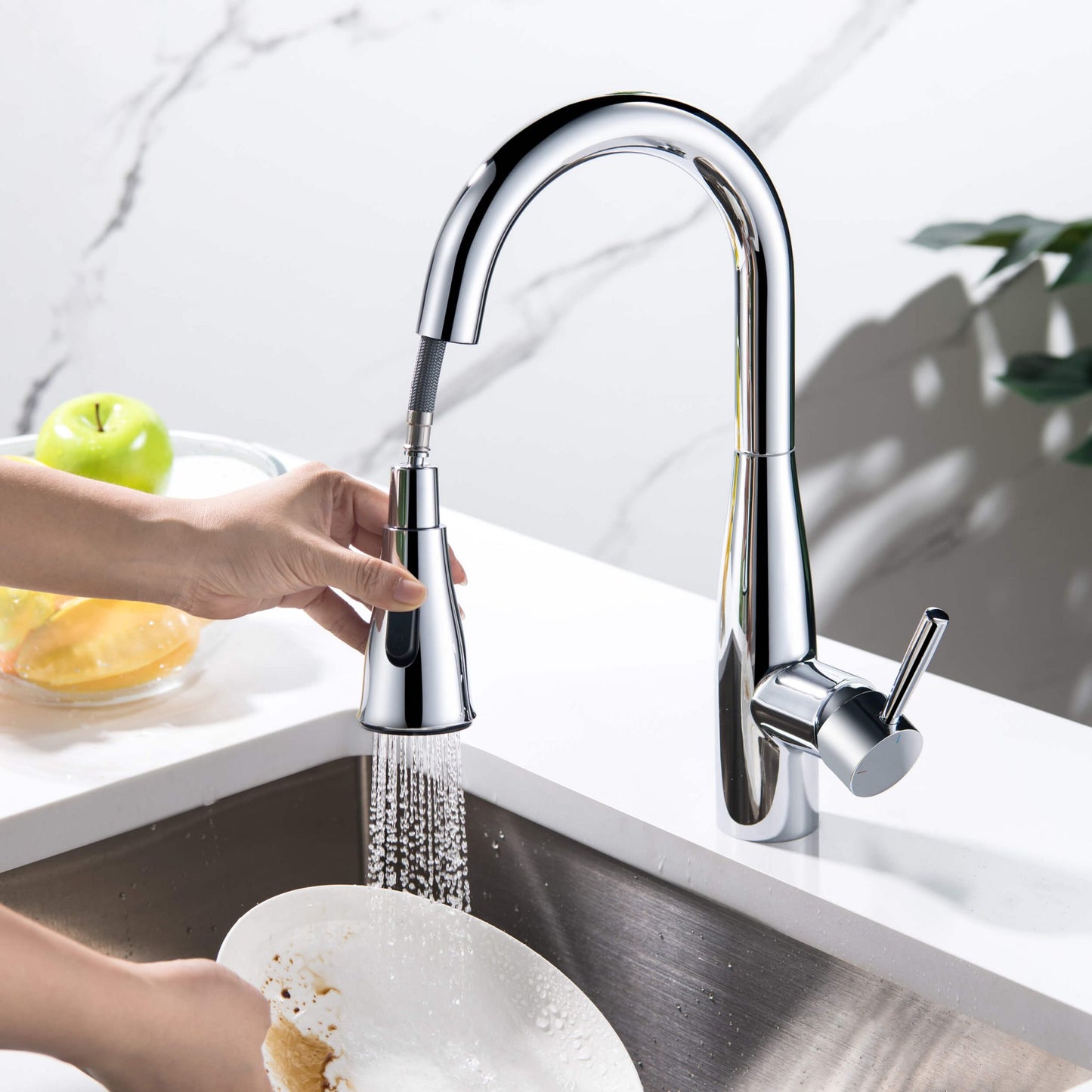 Single Handle Pull Down Kitchen & Bar Sink Faucet Bari