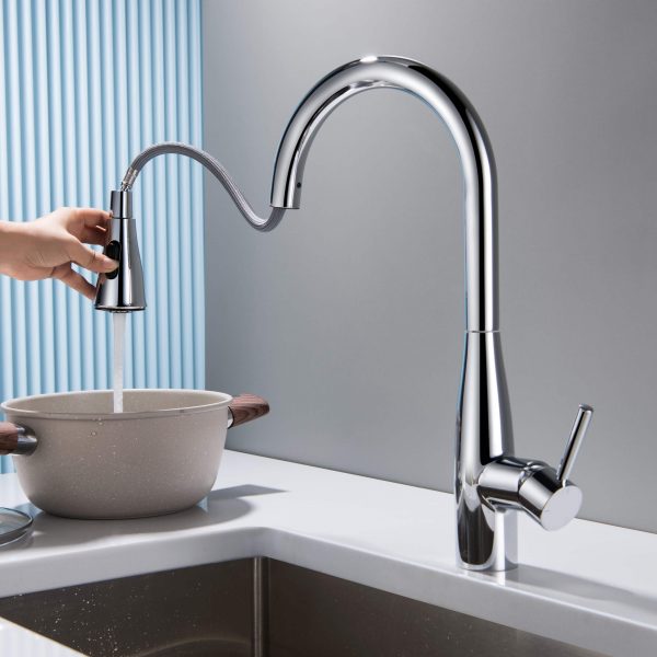 Bari-T Single Handle Pull Down Kitchen Sink Faucet