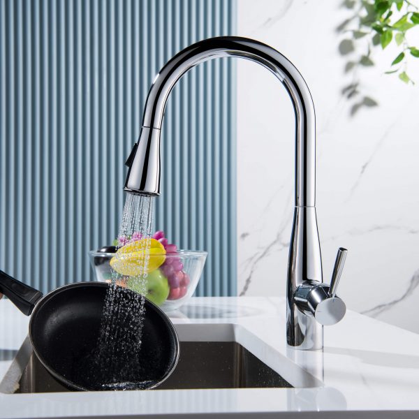 Bari-T Single Handle Pull Down Kitchen Sink Faucet