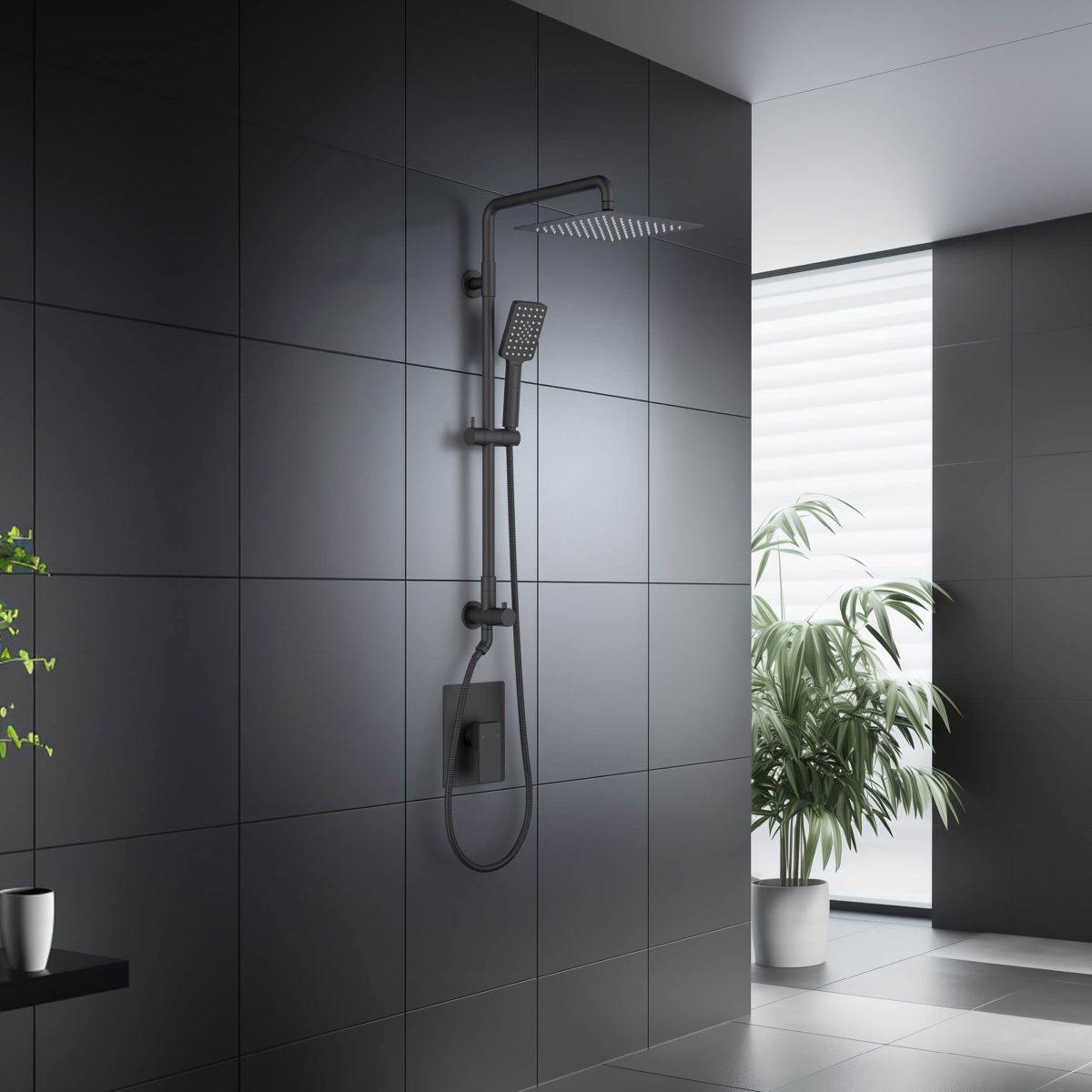 Cube Pressure Balanced 2-Function Shower Column with Rough In Valve