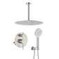 Circular Pressure Balanced Ceiling Mounted 2-Function Shower System with Rough In Valve