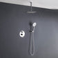 Circular Pressure Balanced Ceiling Mounted 2-Function Shower System with Rough In Valve