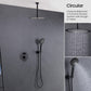 Circular Pressure Balanced Ceiling Mounted 2-Function Shower System with Rough In Valve