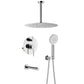 Circular Pressure Balanced Ceiling Mounted 3-Function Shower System with Rough In Valve