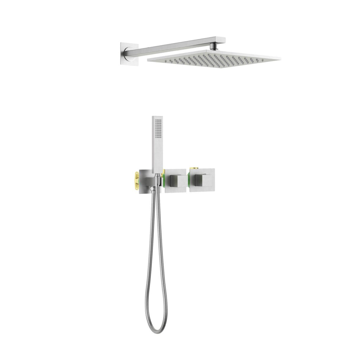 Cube 2 Function Thermostatic Shower System With Rough In Valve