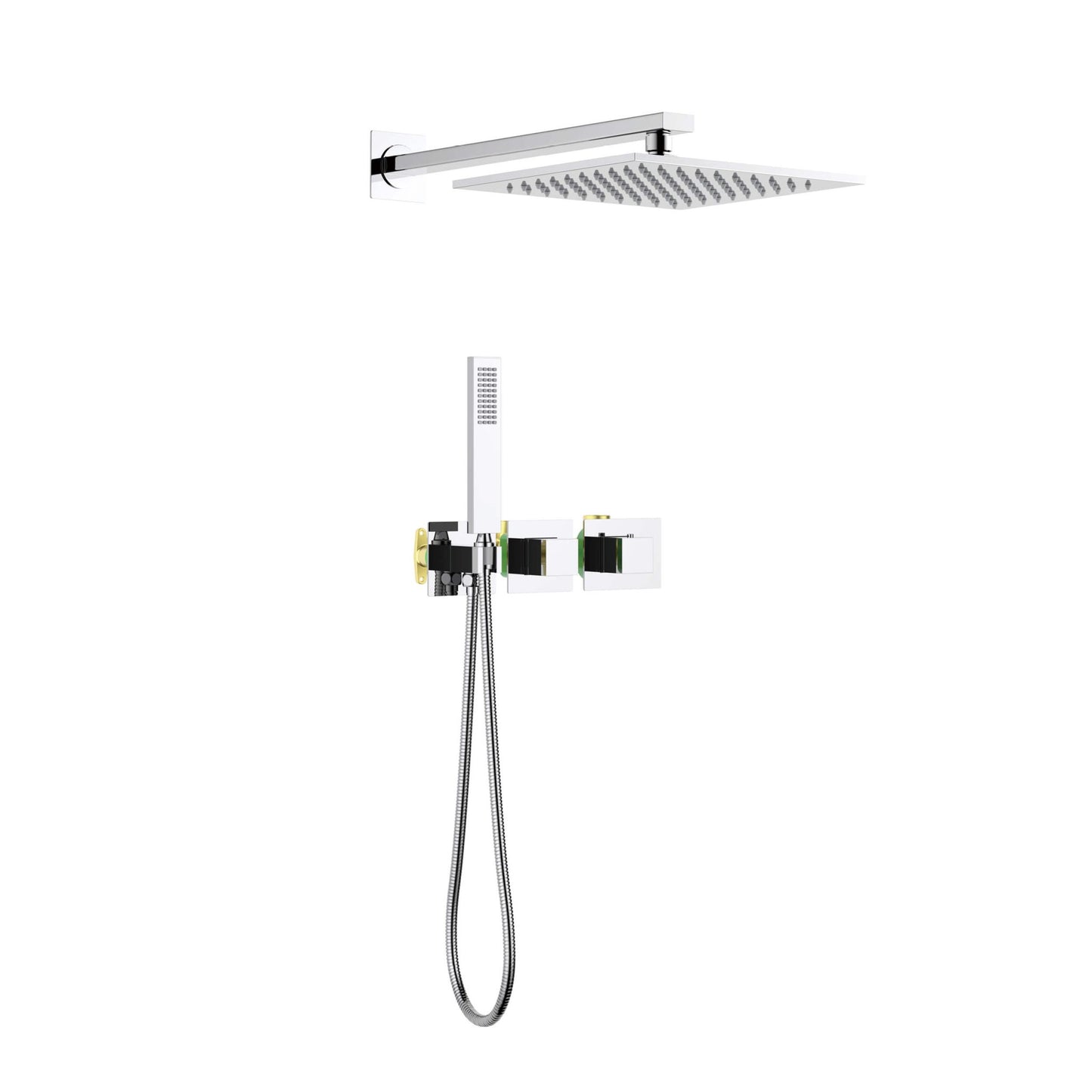 Cube 2 Function Thermostatic Shower System With Rough In Valve