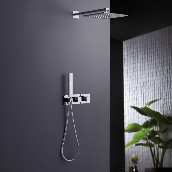 Cube 2 Function Thermostatic Shower System With Rough In Valve