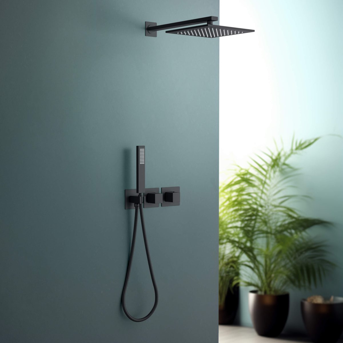 Cube 2 Function Thermostatic Shower System With Rough In Valve