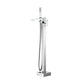 Cube Single Handle Floor Mounted Freestanding Tub Filler With Hand Shower