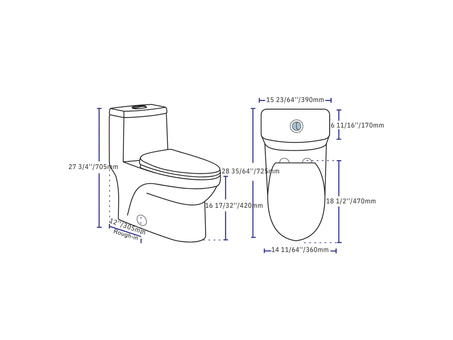 L Vortex Dual Flush ADA Toilet