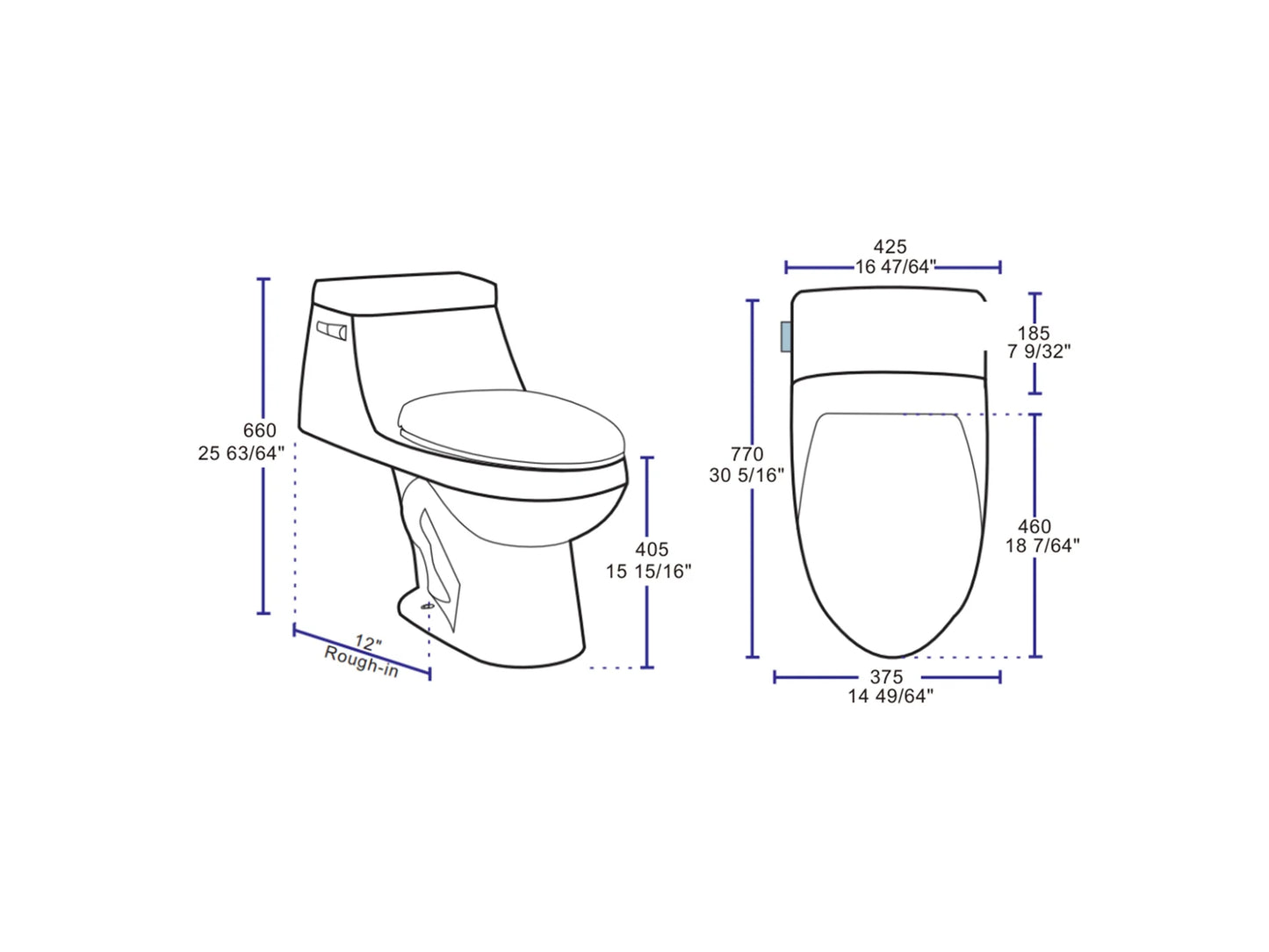 XV Vortex Single Flush Toilet