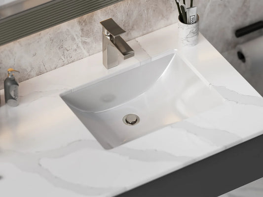 18" x 13" Pearl Stone Porcelain Undermount Sink