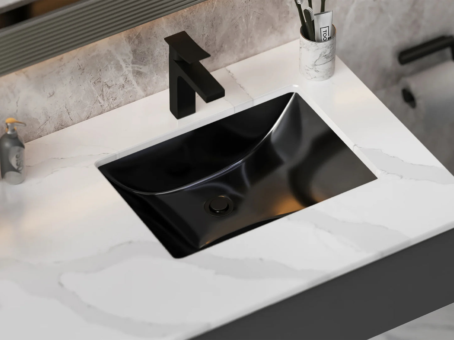 18" x 13" Pearl Stone Porcelain Undermount Sink