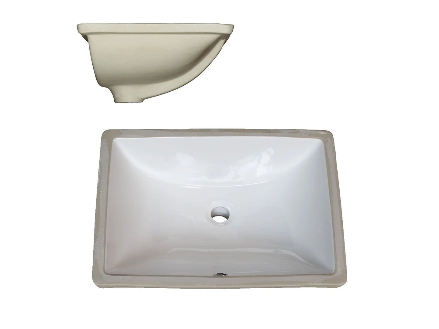 18" x 13" Pearl Stone Porcelain Undermount Sink