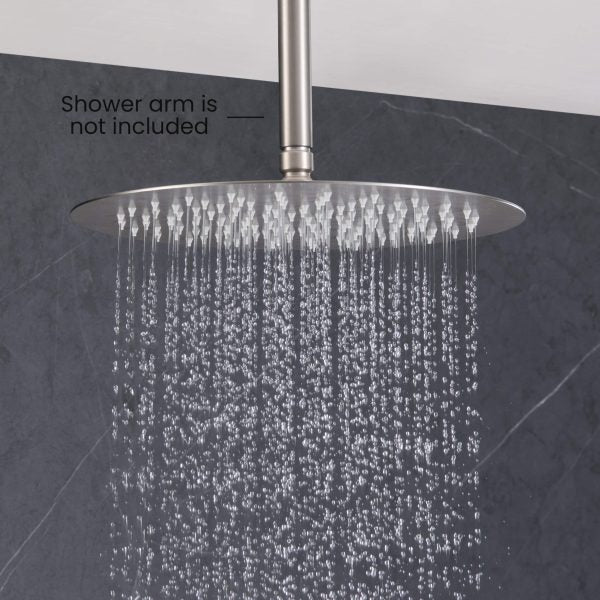 Circular 12″ Metal Ultra Thin Profile Rain Shower Head 1.75 GPM