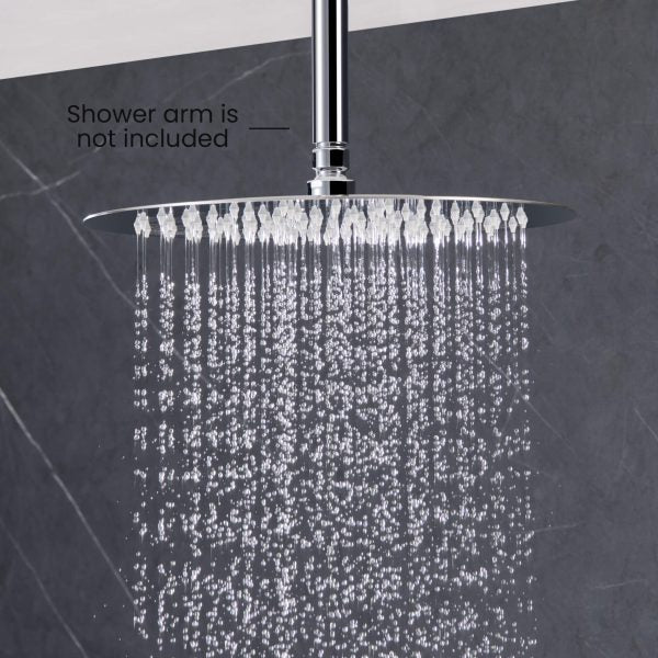 Circular 12″ Metal Ultra Thin Profile Rain Shower Head 1.75 GPM