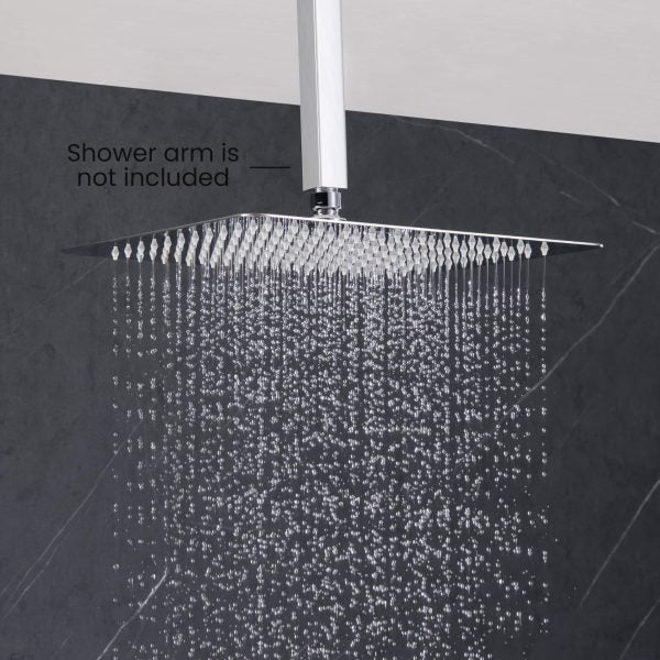 Cube 12″ Metal Ultra Thin Profile Rain Shower Head 1.75 GPM