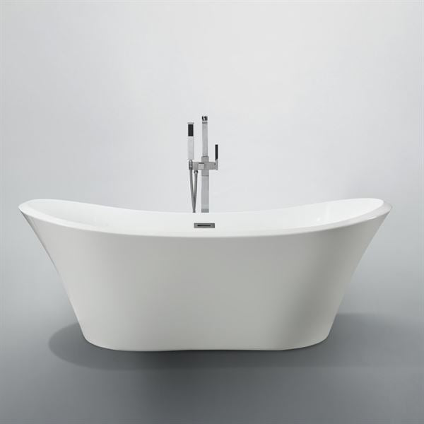 71" Glossy White Freestanding Bathtub