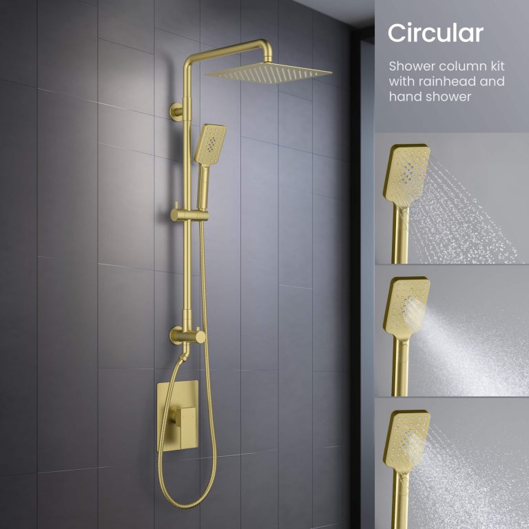 Cube Pressure Balanced 2-Function Shower Column with Rough In Valve