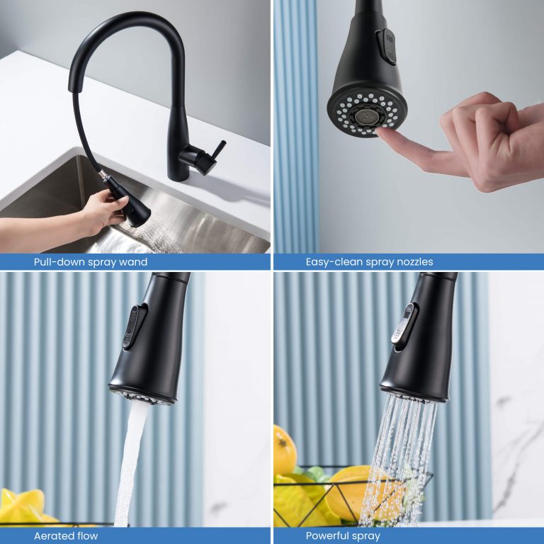 Bari-T Single Handle Pull Down Kitchen Sink Faucet