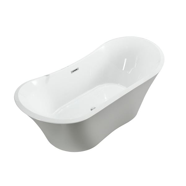 71" Glossy White Freestanding Bathtub